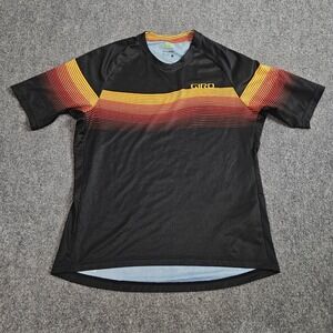 Giro Cycling Jersey Mens Large Black Bike Bicycle Sunset Stripe Short Sleeve MTB